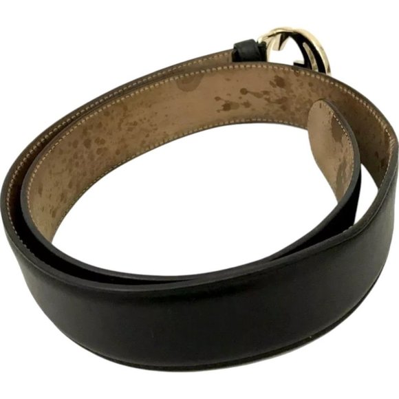 942189BB (S1) Gucci Belt Interlocking Black Leather - Picture 4 of 9